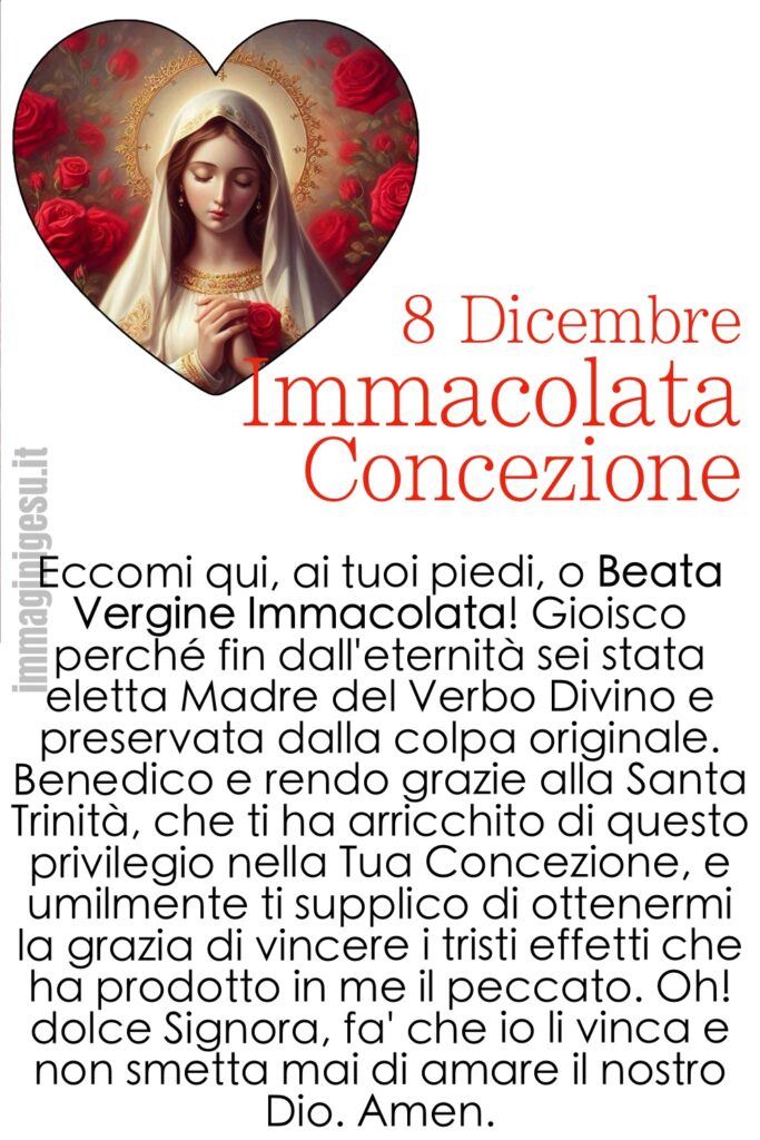 Preghiere per il giorno dell'Immacolata Concezione